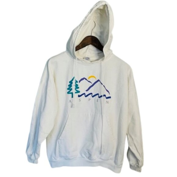 crazy shirts Tops - Vintage Crazy Shirts 100% Cotton Hoodie Embroidered Aspen Mountains Small